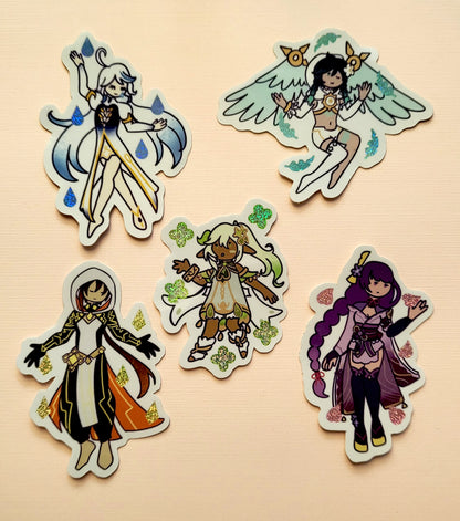 Genshin Impact Archon Glitter Stickers