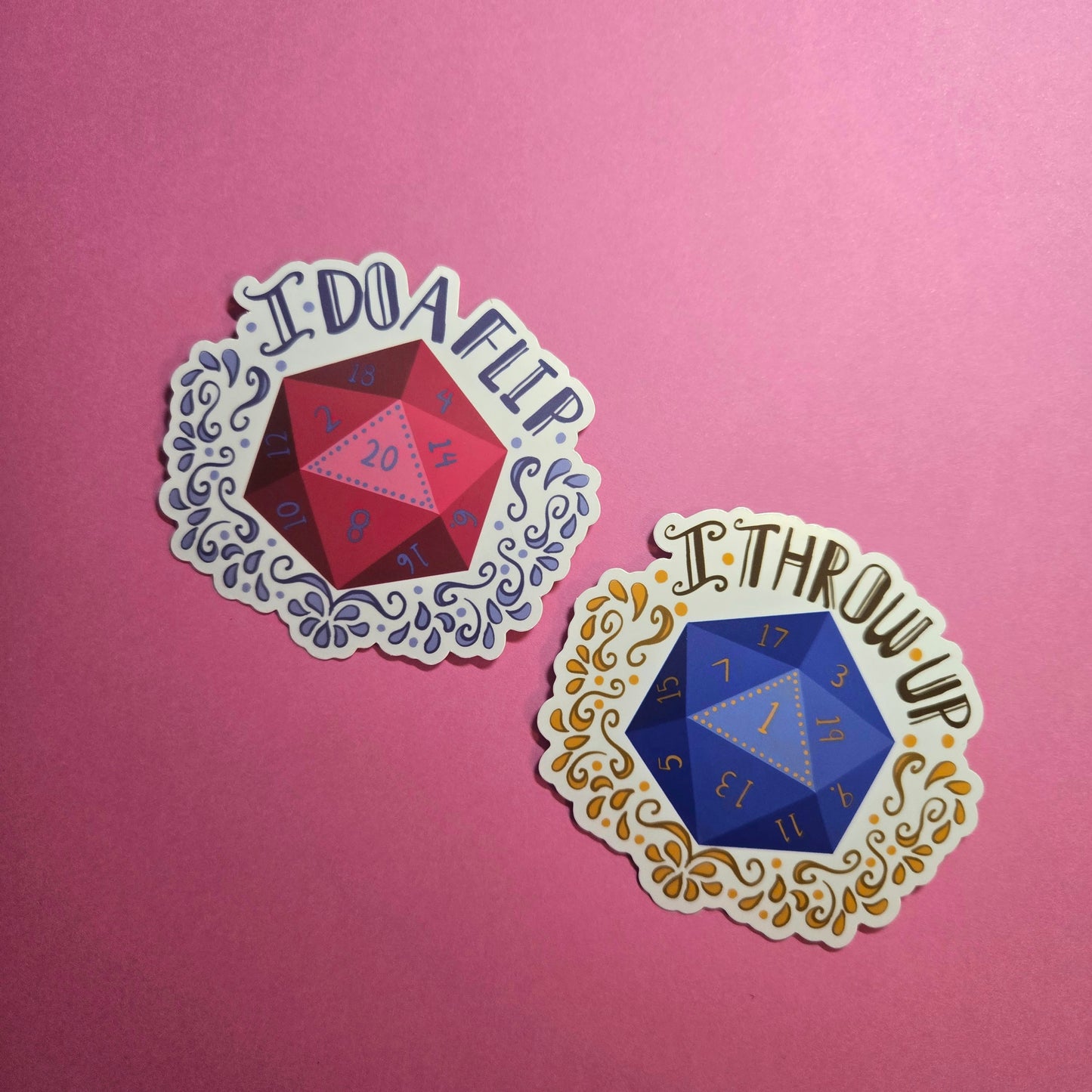 TTRPG Natural 1 and 20 Dice Stickers