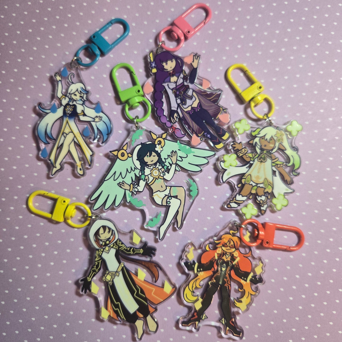 Genshin Archons Charm Keychain